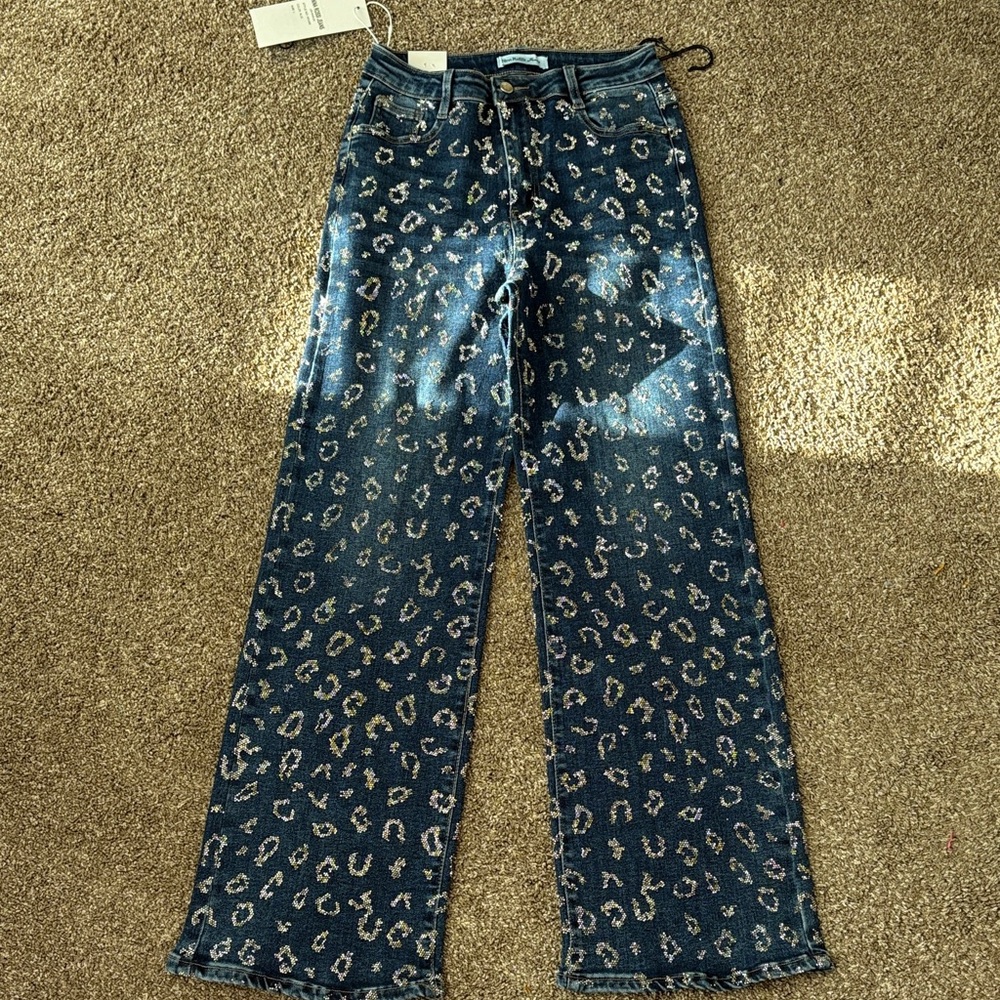 Leopard Print Flare Jeans